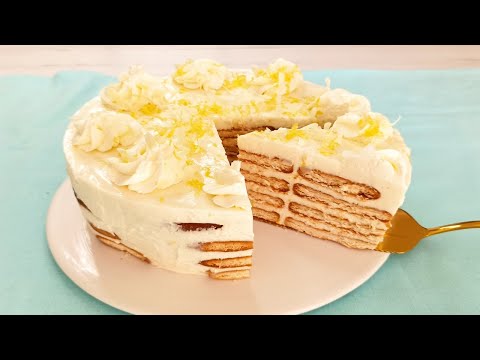 Tarta fría de Limón y Galletas sin horno #receta #reposteria #tarta #limon #galletas #facil