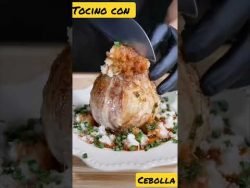 TOCINO con CEBOLLA una deliciosa #receta #shorts #shorts #youtubeshorts #delicioso #facil