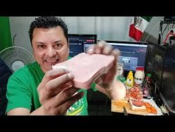 #Receta de #Cocina Preparando #Sandwich de #jamon con #tomate #cebolla #mayonesa #mostaza #ketchup