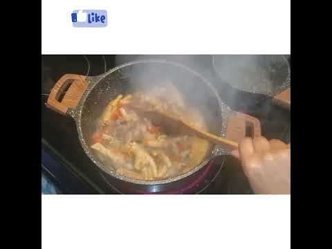 #receta menudo guisado con tajada de guineo .platillo típico de honduras.