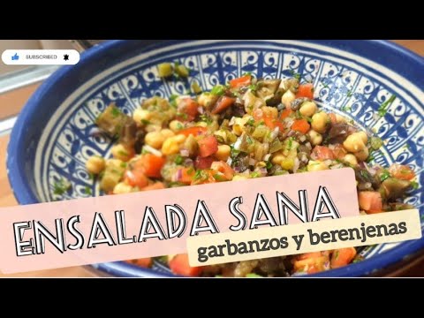 ‼️ENSALADA VERANIEGA😋 con berenjenas y garbanzos 👌#receta #ensalada #helthy #salad ✅️