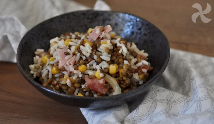 Ensalada de lentejas y arroz