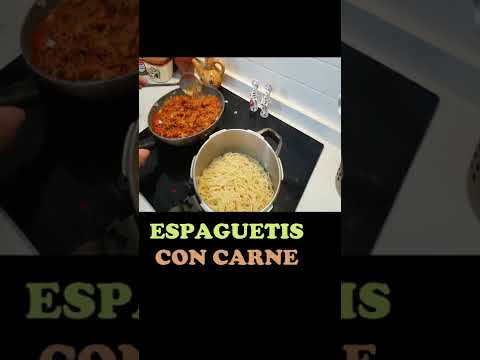 🍝 Cómo hacer ESPAGUETIS con CARNE #short #shorts #cocina #recetas #espaguetis #espagueti #receta