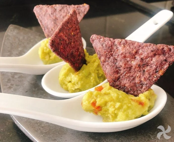 Guacamole con un toque de melocotón