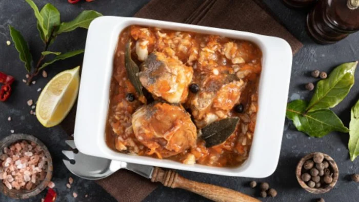 Merluza en salsa de zanahoria