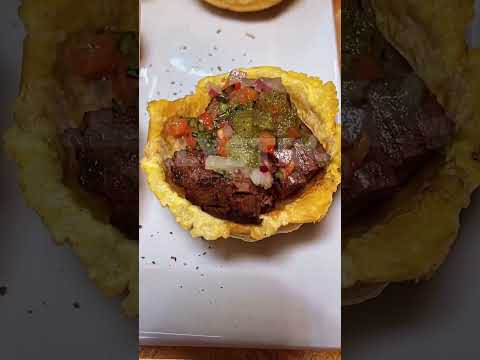 Mofonguitos rellenos de churrasco *RESULTADO* #shorts #receta #comida