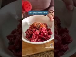 Tostadas con carne para tacos #receta #facil