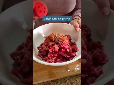 Tostadas con carne para tacos #receta #facil