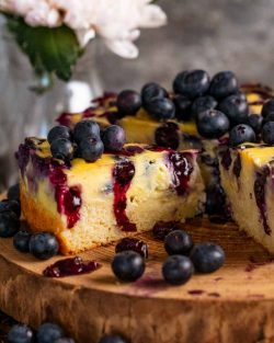 Pastel De Natillas Con Arándanos |  RecetaTin Eats