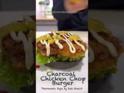 Charcoal Chicken Chop Burger Thermomix Style by Zeti Khalid