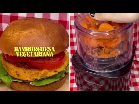 hamburguesas vegetarianas con la picadora 1,2,3 de moulinex 💕#receta #parati