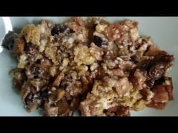 Huevos revueltos con bacón y champiñones salteados, fácil y rico con Thermomix