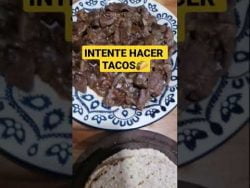Intente hacer tacos 🌮 Mexicanos no miren mis tacos😅 #receta #recetatacos #shorts