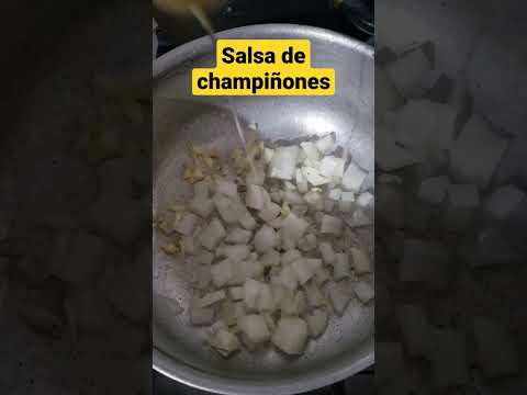 salsa de champiñones y crema 🍄 #shorts #champiñones #receta