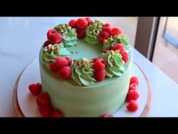 Tarta de pistacho con mouse de frambuesa 🤤/ Fácil de hacer #receta