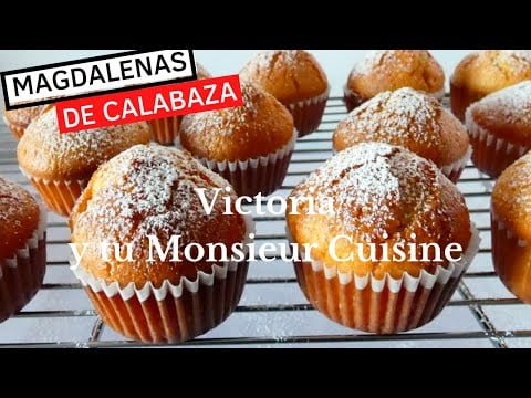 Cómo hacer MAGDALENAS DE CALABAZA muy fáciles en Monsieur Cuisine y Thermomix
