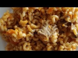 Fideuá de setas y gambas, fácil y rico con Thermomix