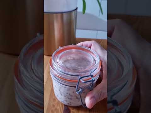 La famosa Avena overnight🤗hoy con Linaza y manzana #shorts #receta #ytviral