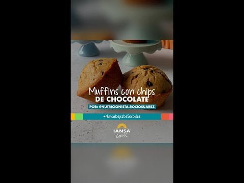 Muffins con chips de chocolate #CeroK 🤤 Receta en la descripción 👉 #Alulosa #Receta #Iansa