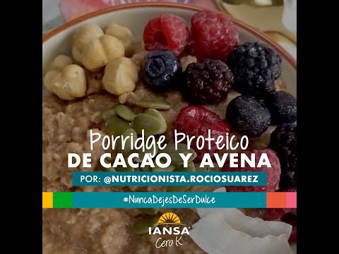 Porridge proteico de cacao #CeroK 🤗 Ingredientes en la descripción 👉 #Alulosa #Receta #Iansa