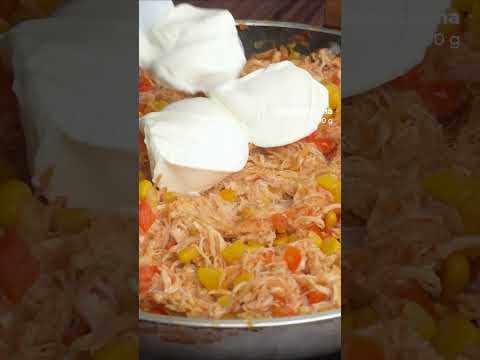 TARTA DE POLLO CON CATUPIRY #shorts #receta #tarta #viral