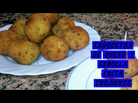 Croquetas de queso y cebolla crujiente en Thermomix