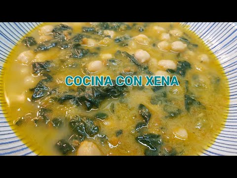 GARBANZOS CON ESPINACAS, ZANAHORIAS Y PUERROS, THERMOMIX