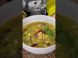 Sopa de Elote, verduras y Tocino | Súper cremosita y sin lácteos #receta #shorts #cocina #sabor