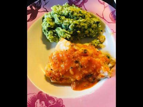 Bacalao con arroz verde #receta #thermomix