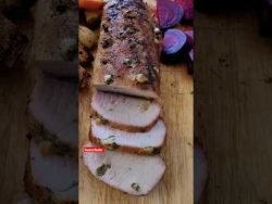 lomo de cerdo asado con verduras #receta en comentarios #navidad #cerdo #verduras #asado