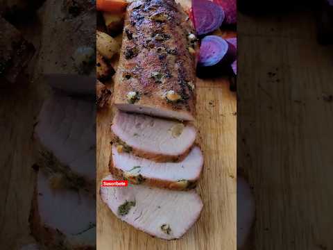 lomo de cerdo asado con verduras #receta en comentarios #navidad #cerdo #verduras #asado