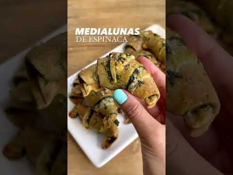 MEDIALUNAS INTEGRALES DE ESPINACA Y QUESO – RECETA SALUDABLE #shorts #shortvideo #mediauna #receta