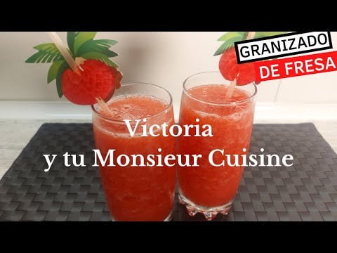 REFRESCANTE GRANIZADO DE FRESA🍓en Monsieur Cuisine y Thermomix