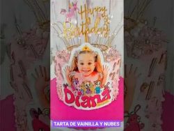 TARTA DE CUMPLEAÑOS DIANA Y ROMA 😋 Receta en la descripción 😉 #aluracakes #receta #vainillaynubes