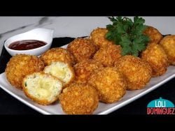 Bolitas de arroz frito y rellenas de queso, receta fácil 🤩- Loli Domínguez – Recetas de comida