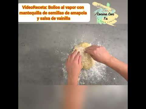Bollos al vapor con mantequilla de semillas de amapola,salsa vainilla(Receta Monsieur Cuisine Smart)