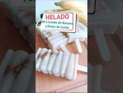 HELADO DE LICUADO DE BANANA Y DULCE DE LECHE #helado #icecream #receta #dulcedeleche #subscribe