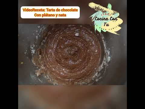 Tarta de chocolate con plátano y nata (VideoReceta Monsieur Cuisine Smart)