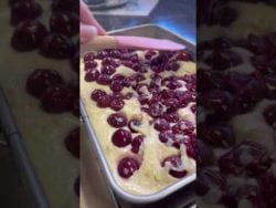 #thermomix #baking#cake🍒saftiger Kirsch Joghurt-Mandel Kuchen mit Frischkäse-Topping🍒
