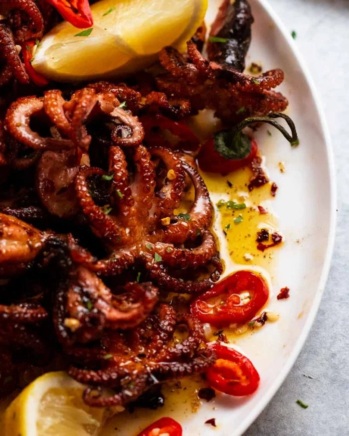 Pulpitos crujientes marinados |  RecetaTin Eats