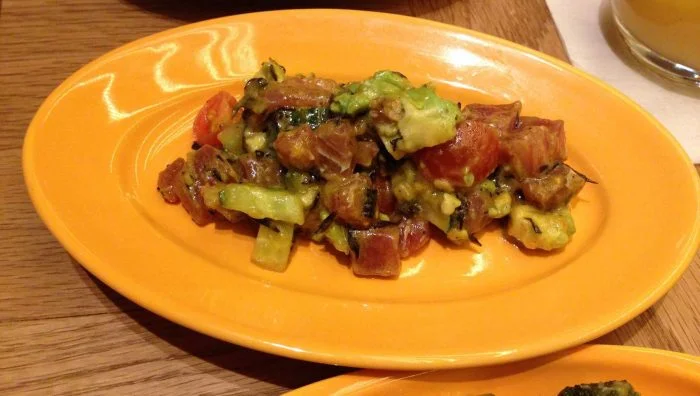 Ceviche de setas y aguacate