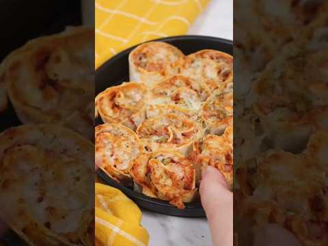 🍕 Mini rolls de pizza en freidora de aire🍕 #receta #recetafacil #freidoradeaire