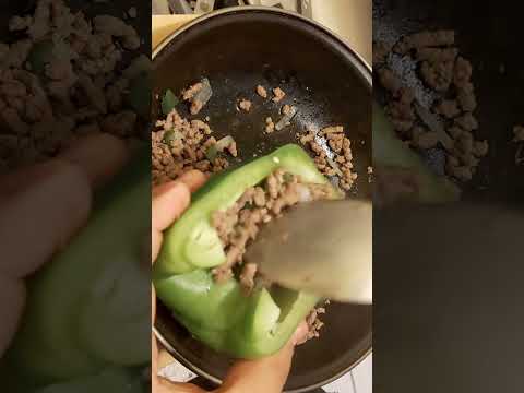Pimientos Rellenos🫑 #shorts #youtube #pimientos #food #receta #comida #kitchen #meat #queso