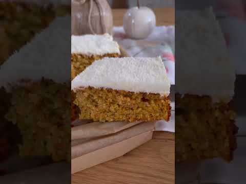 Saftige Karotten-Kokos Nussschnitten mit Frischkäse-Kokos Topping #carrotcake #baking#cake#thermomix