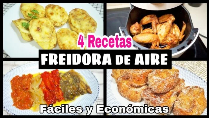 4 RECETAS en FREIDORA de AIRE/ Fáciles y Económicas/ Recetas caseras/  Maricienta | recetástico