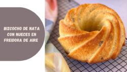 Bizcocho de nata con nueces en freidora de aire