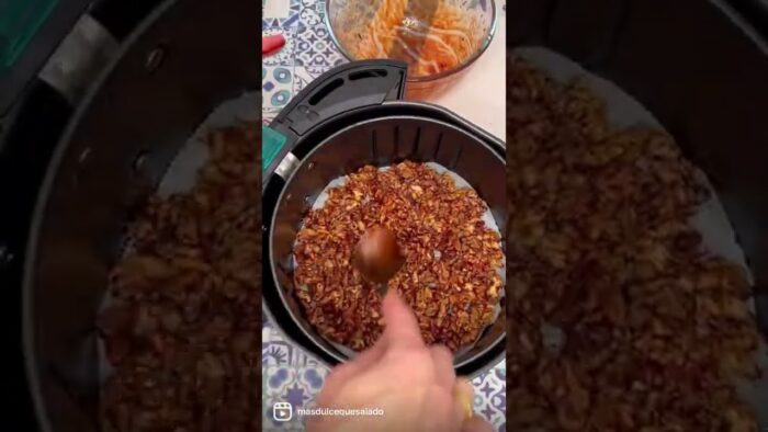 Nueces caramelizadas en freidora de aire