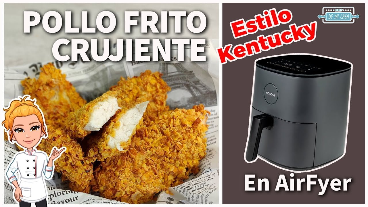 🍗 Pollo FRITO en FREIDORA de AIRE Estilo KFC 🔥 ¡Súper CRUJIENTE y Muy  JUGOSO! 😋 | recetástico