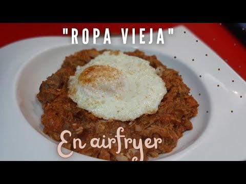 ROPA VIEJA EN FREIDORA DE AIRE|| Como aprovechar la carne del caldo