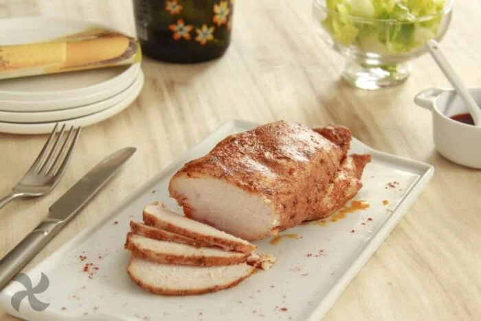 Fiambre de pollo cocinado al vacío